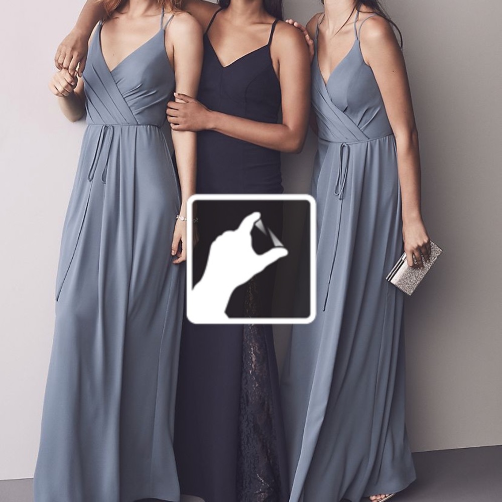 Double Strap Long Georgette Bridesmaid Wrap Dress